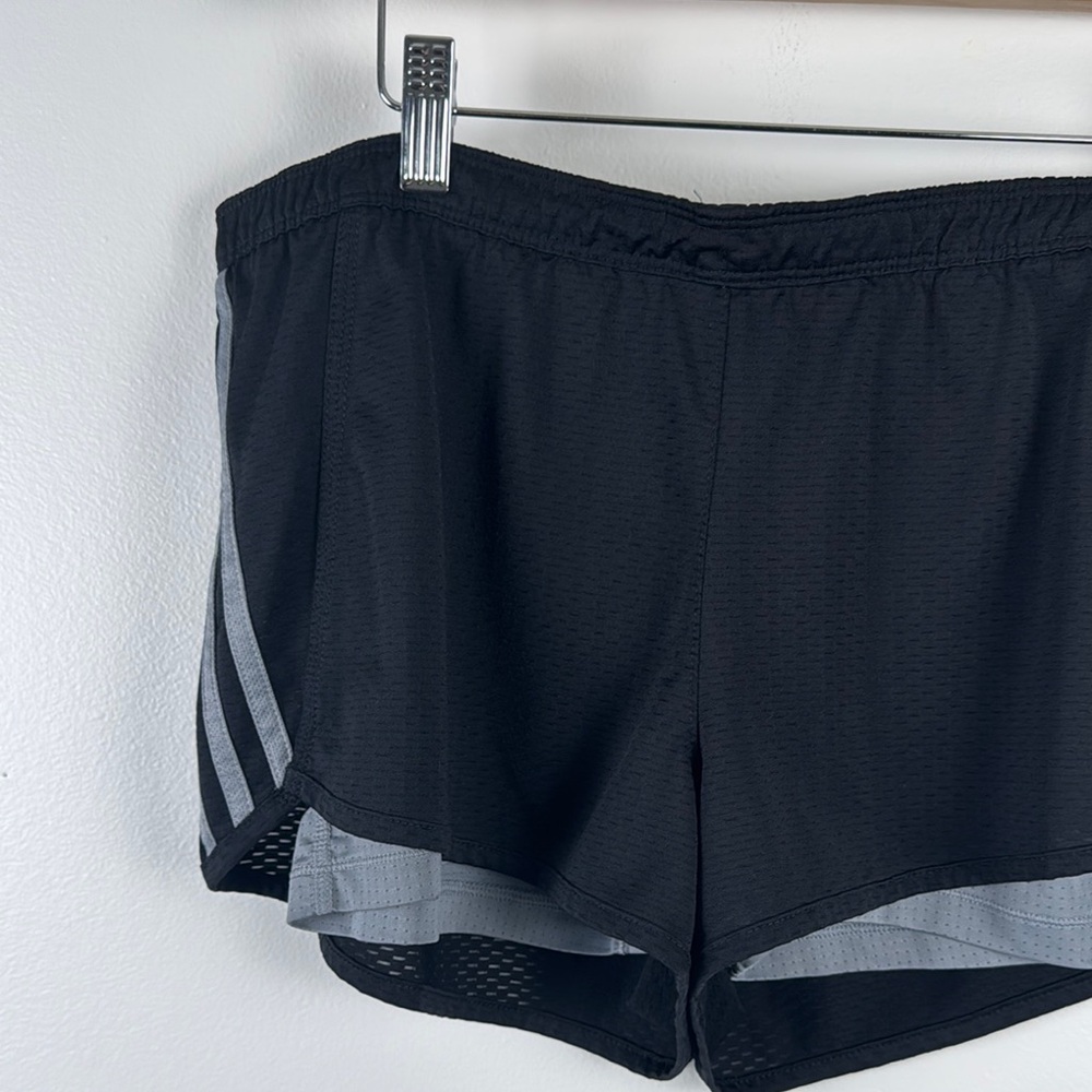 ✨3/$25✨  Adidas Black and Gray Athletic Shorts with Reflective Stripes - S - Picture 3 of 7